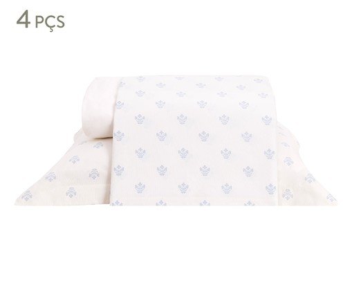 Jogo de Lençol Floral Poppy 200 Fios, blue | WestwingNow