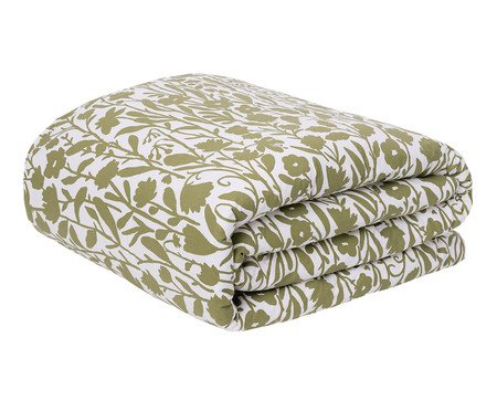 Duvet Floral Artsy Verde Oliveira 200 Fios | Westwing