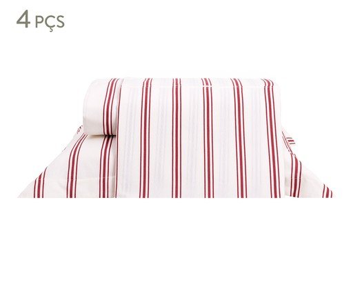Jogo de Lençol Listras Capri Vermelho 200 Fios, red | WestwingNow