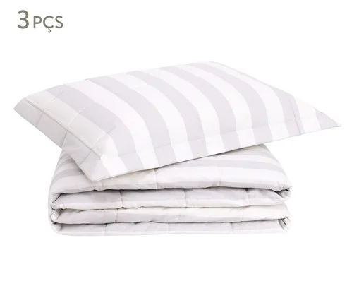 Jogo de Cobre-Leito Listras Bold Cinza 200 Fios, grey | WestwingNow