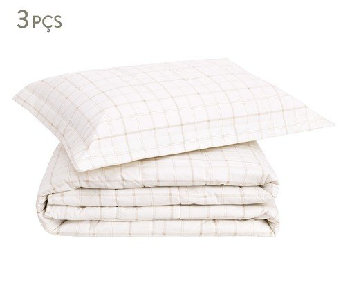 Jogo de Cobre-Leito Xadrez Siena Bege Avelã 200 Fios, beige | WestwingNow