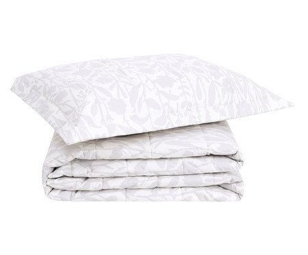 Jogo de Cobre-Leito Floral Artsy Cinza 200 Fios | Westwing