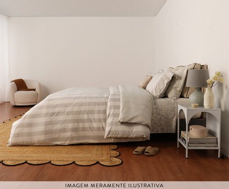 Jogo de Cobre-Leito Floral Artsy Cinza 200 Fios | Westwing
