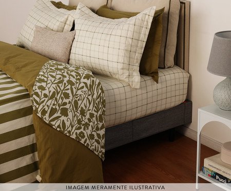 Duvet Listras Bold Verde Oliveira 200 Fios | Westwing