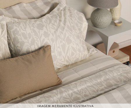 Duvet Floral Artsy Cinza 200 Fios | Westwing
