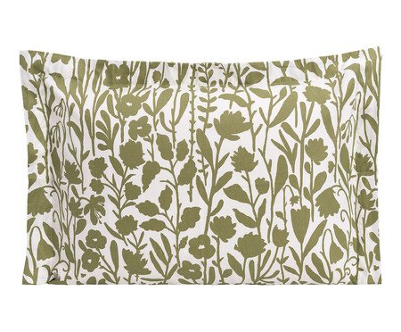 Fronha Floral Artsy Verde Oliveira 200 Fios | Westwing