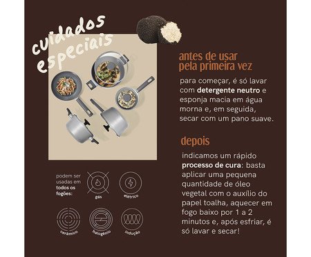 Jogo de Panelas com Antiaderentes Mou de Trufa Cinza | Westwing