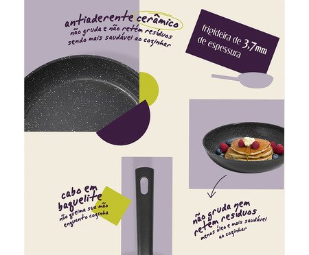 Frigideira com Antiaderente Mou de Chia Preto | Westwing