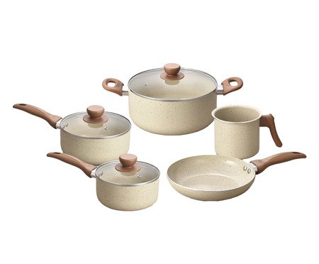 Jogo de Panelas com Antiaderentes Terrara Off White V | Westwing