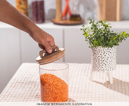Pote para Matimento em Vidro Acácia Oikos Natural - 650ml | Westwing