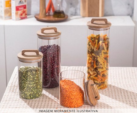 Pote para Matimento em Vidro Acácia Oikos Natural - 650ml | Westwing