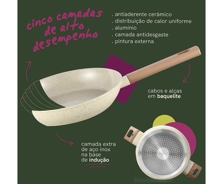 Jogo de Panelas com Antiaderentes Mou de Pitaya Off White | Westwing
