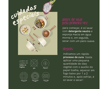 Jogo de Panelas com Antiaderentes Mou de Pitaya Off White | Westwing