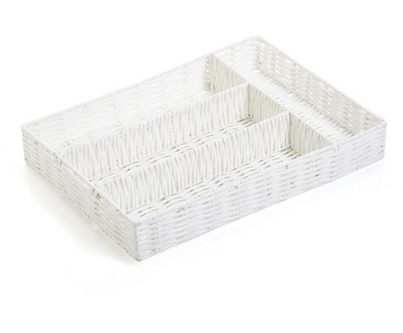 Organizador de Talheres com Textura Rattan Oikos Branco | Westwing
