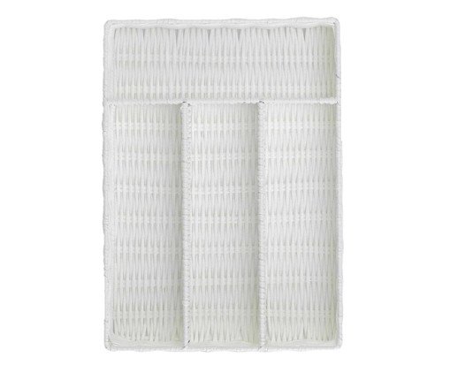 Organizador de Talheres com Textura Rattan Oikos Branco, white | WestwingNow
