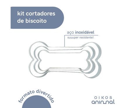 Jogo de Cortadores para Biscoito Ossinhos Oikos Inox | Westwing