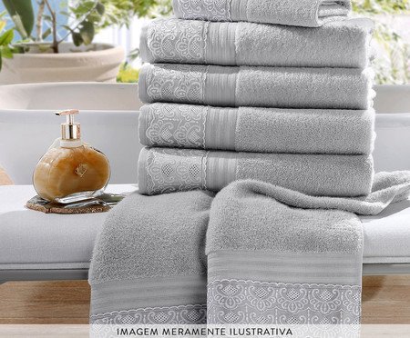 Toalha de Rosto Cristal Nadine Prata | Westwing