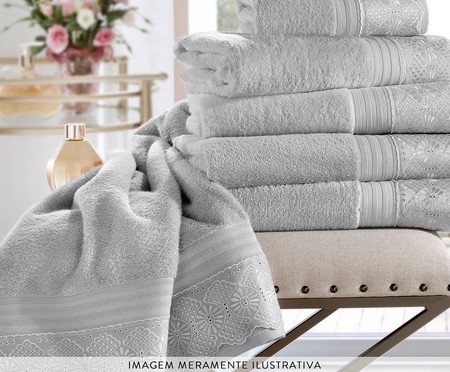 Toalha Social Cristal Roma Prata | Westwing