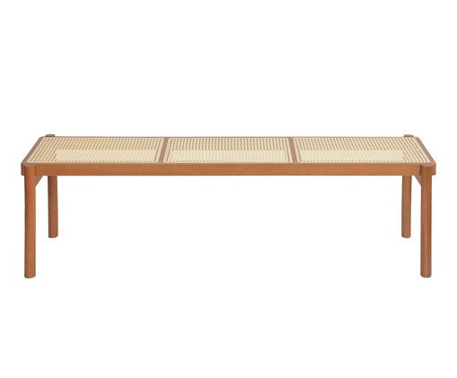 Banco Ibirá - Pitanga e Rattan Natural, wood pattern | WestwingNow