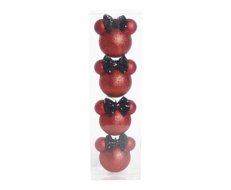 Jogo de Bolas Natalinas Minnie Vermelho | Westwing