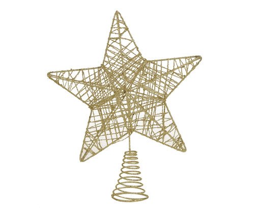Ponteira de Árvore de Natal Estrela Vazada Médio, gold | WestwingNow