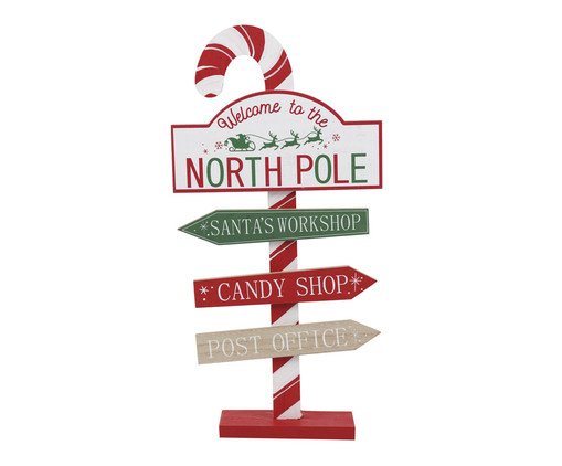 Adorno Decorativo Placa Welcome to North Pole, multicolor | WestwingNow