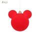 Jogo de Bolas Natalinas em Veludo Mickey Vermelho, red | WestwingNow