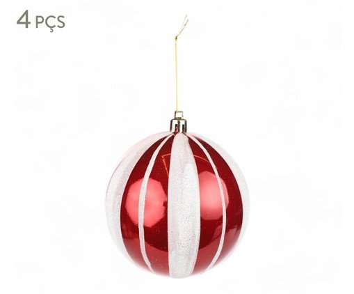 Jogo de Bola Natalinas Stripes, red | WestwingNow