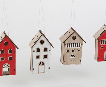 Jogo de Enfeite de Árvore de Natal Little Houses | Westwing