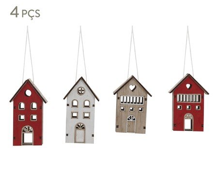 Jogo de Enfeite de Árvore de Natal Little Houses | Westwing