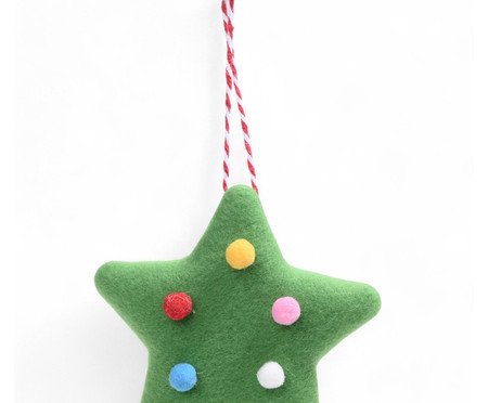 Enfeite de Árvore de Natal Estrela Poá Colorido | Westwing