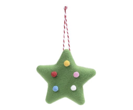 Enfeite de Árvore de Natal Estrela Poá Colorido, green | WestwingNow