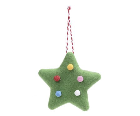 Enfeite de Árvore de Natal Estrela Poá Colorido | Westwing