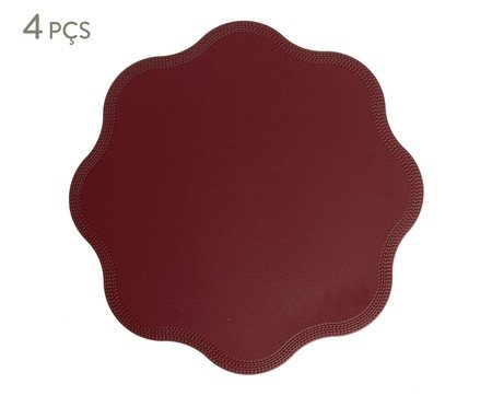 Jogo de Lugar Americano Waves Vermelho Escuro | Westwing