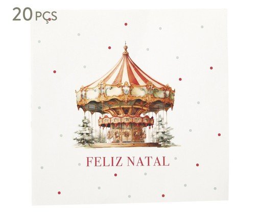 Jogo de Guardanapo de Papel Feliz Natal Carrossel, multicolor | WestwingNow