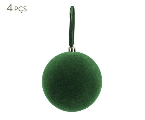 Jogo de Bolas Natalinas em Veludo Verde, green | WestwingNow