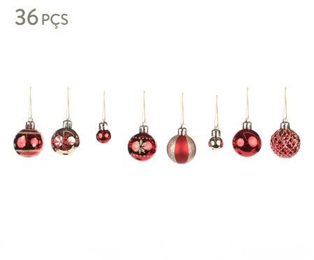 Jogo de Bolas Natalinas Special Vermelho e Dourado | Westwing