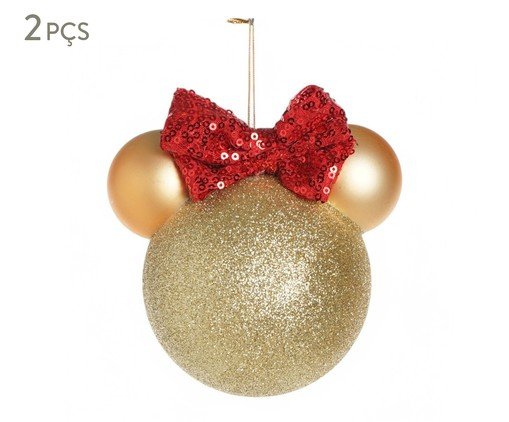 Jogo de Bolas Natalinas Minnie Dourado, gold | WestwingNow
