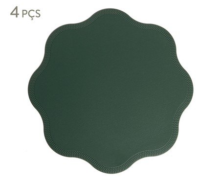 Jogo de Lugar Americano Waves Verde Escuro | Westwing