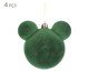Jogo de Bolas Natalinas em Veludo Mickey Verde, green | WestwingNow