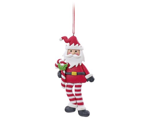 Enfeite de Árvore de Natal Papai Noel Candy Cane, red | WestwingNow