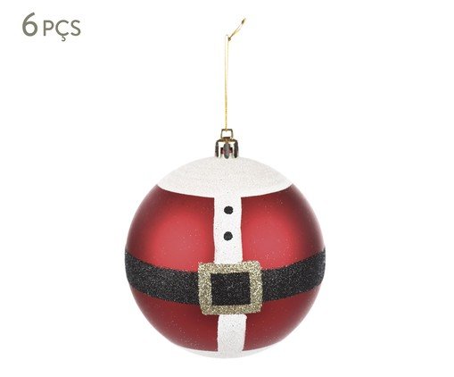 Jogo de Bolas Natalinas Santa Claus, red | WestwingNow