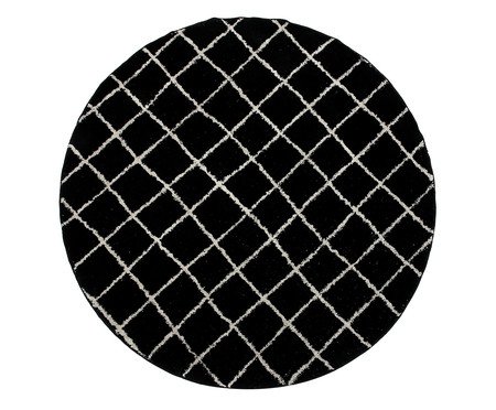 Tapete Redondo Grid - Preto