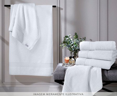 Jogo de Toalhas Platine Fio Egípcio Branco 500G/M² | Westwing