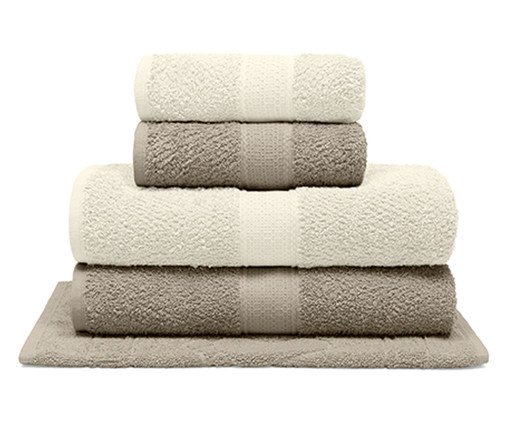 Jogo de Toalhas de Banho Natural Kaki Pérola, beige | WestwingNow