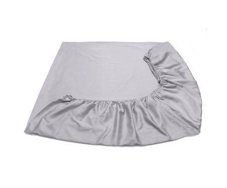 Lençol Inferior Acetinado Platine Cinza 300 Fios | Westwing