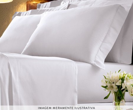 Jogo de Lençol Acetinado Platine Branco 300 Fios | Westwing