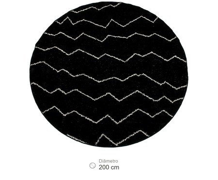 Tapete Redondo Mont - Preto | Westwing
