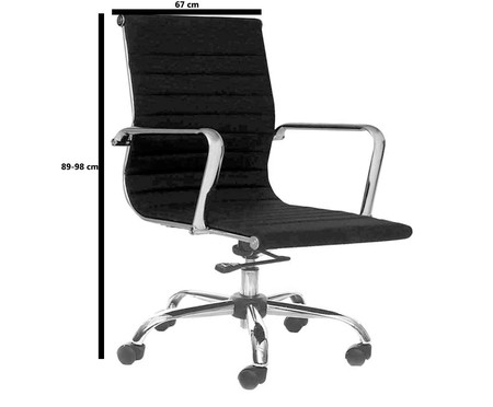 Cadeira de Escritório com Rodízios Glove Baixa - Preta | WestwingNow