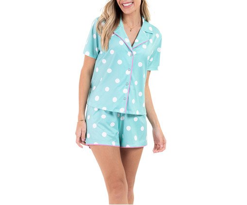 Pijama Manga Curta Aberto Americano Poás Verdes, green | WestwingNow